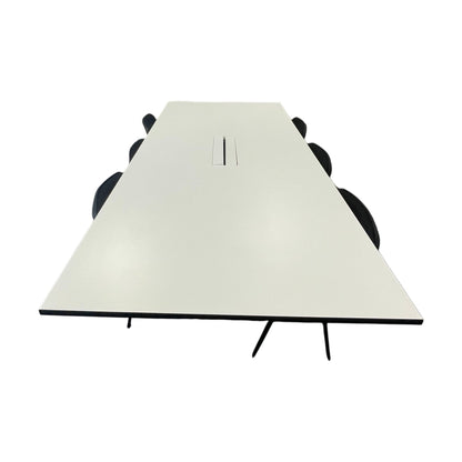 Møtebord, hvit laminat, 260x120 cm