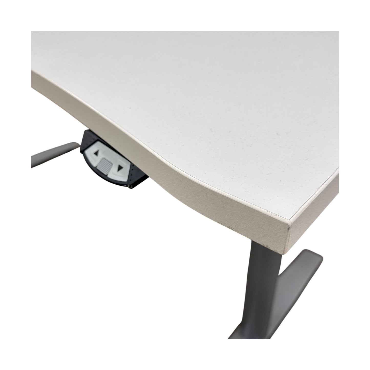 Elektrisk hev/senk skrivebord 140x80 cm, hvit laminat