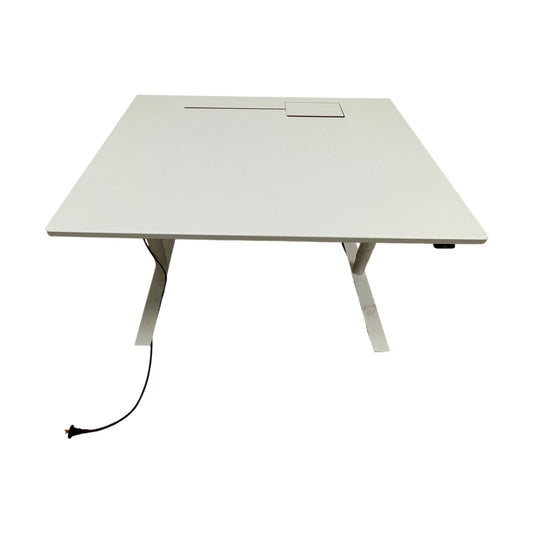 Dencon elektrisk hev/senk skrivebord, hvit, 120x80 cm