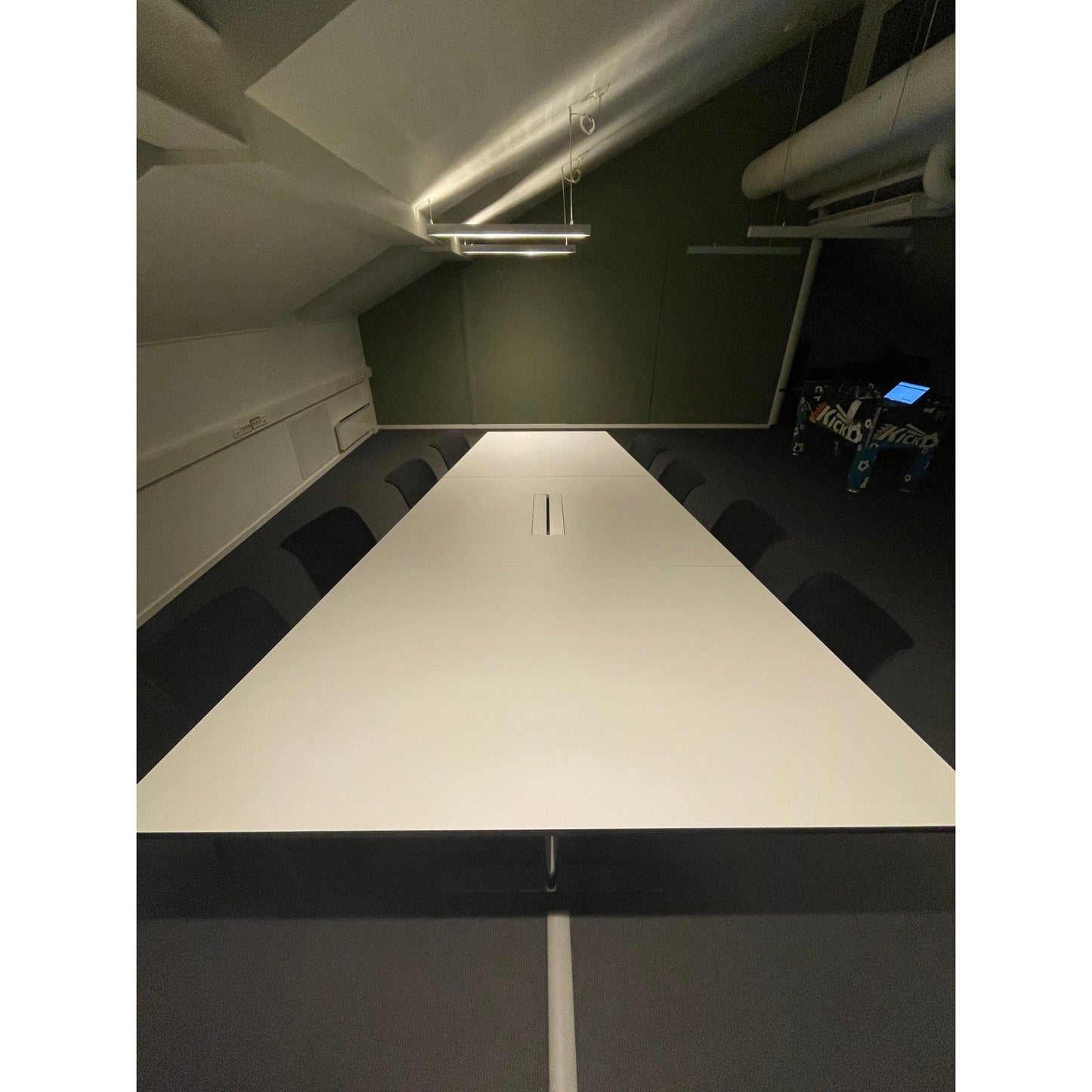 Møtebord trapesformet, hvit, 320x200 cm