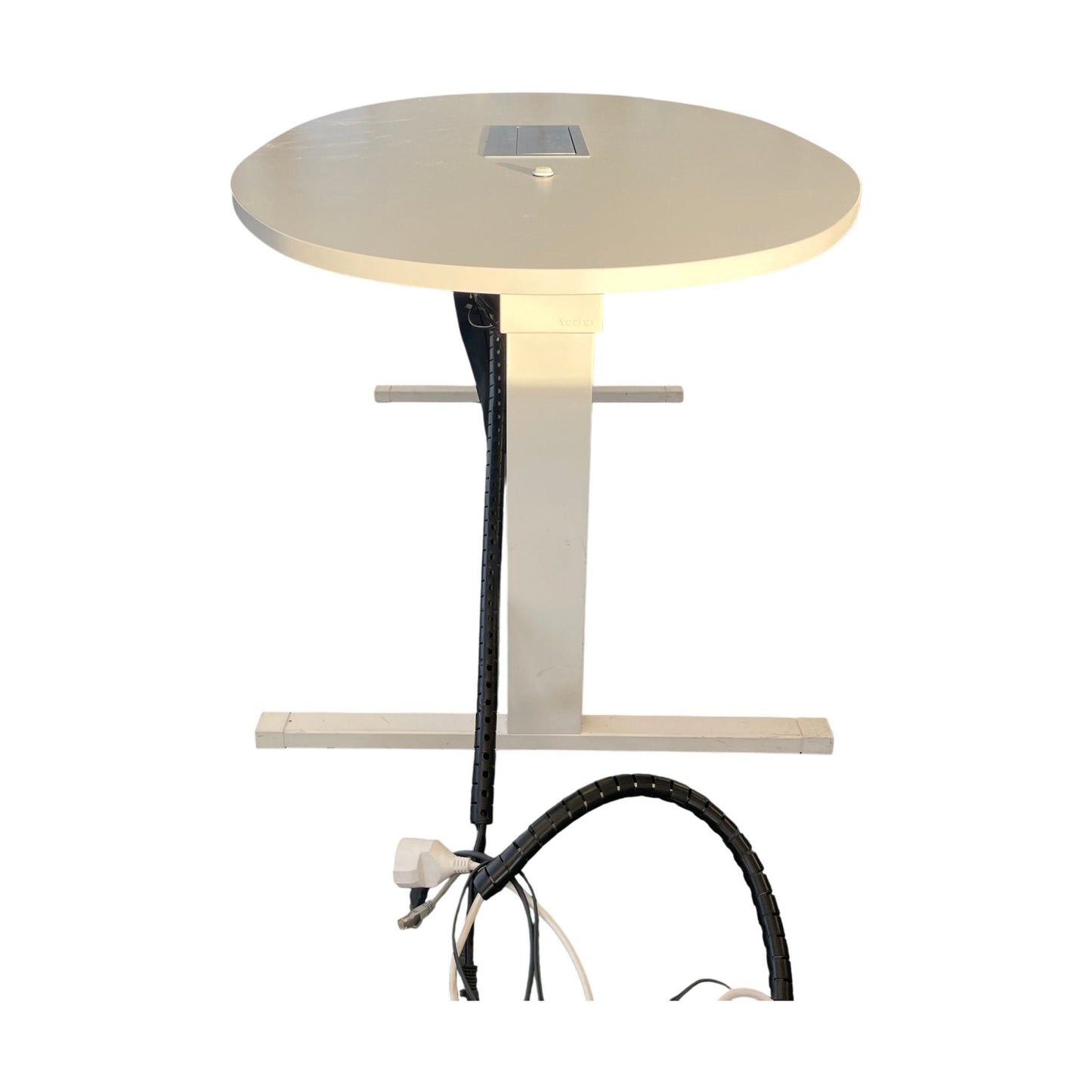 Techo Ovalt møtebord, hvit laminat, 160x90 cm