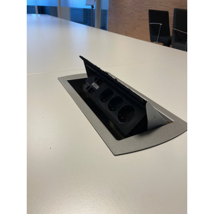 Møtebord fra EFG, lys grått laminat, 550x140 cm