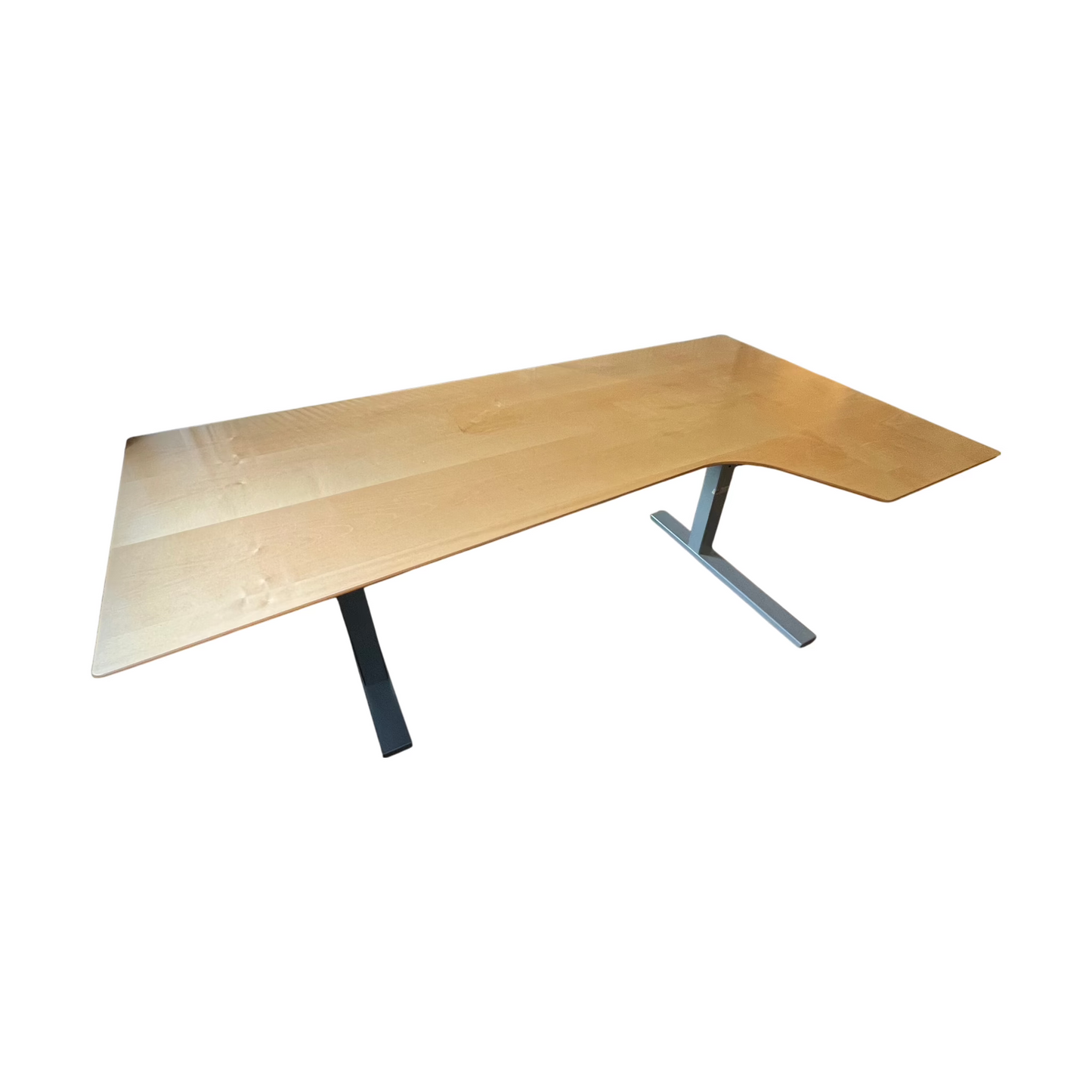 Trefarget skrivebord m/høyresving, 200cm