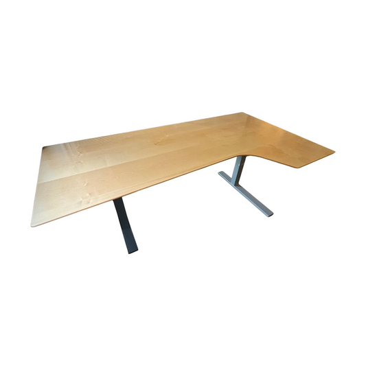 Trefarget skrivebord m/høyresving, 200cm