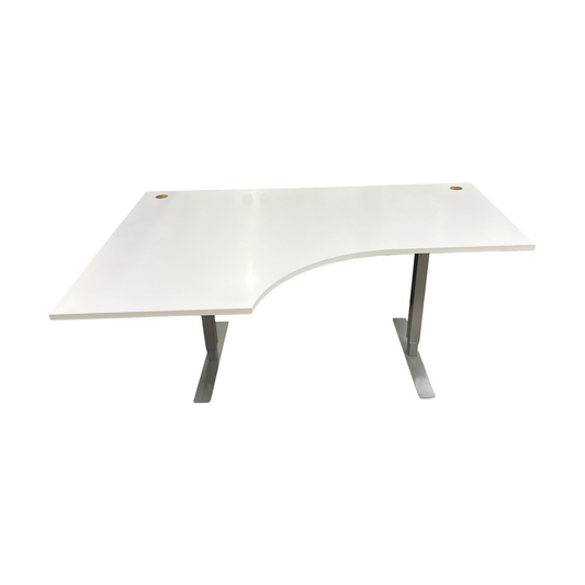 Elektrisk hev/senk skrivebord m/sving og magebue, 160 cm