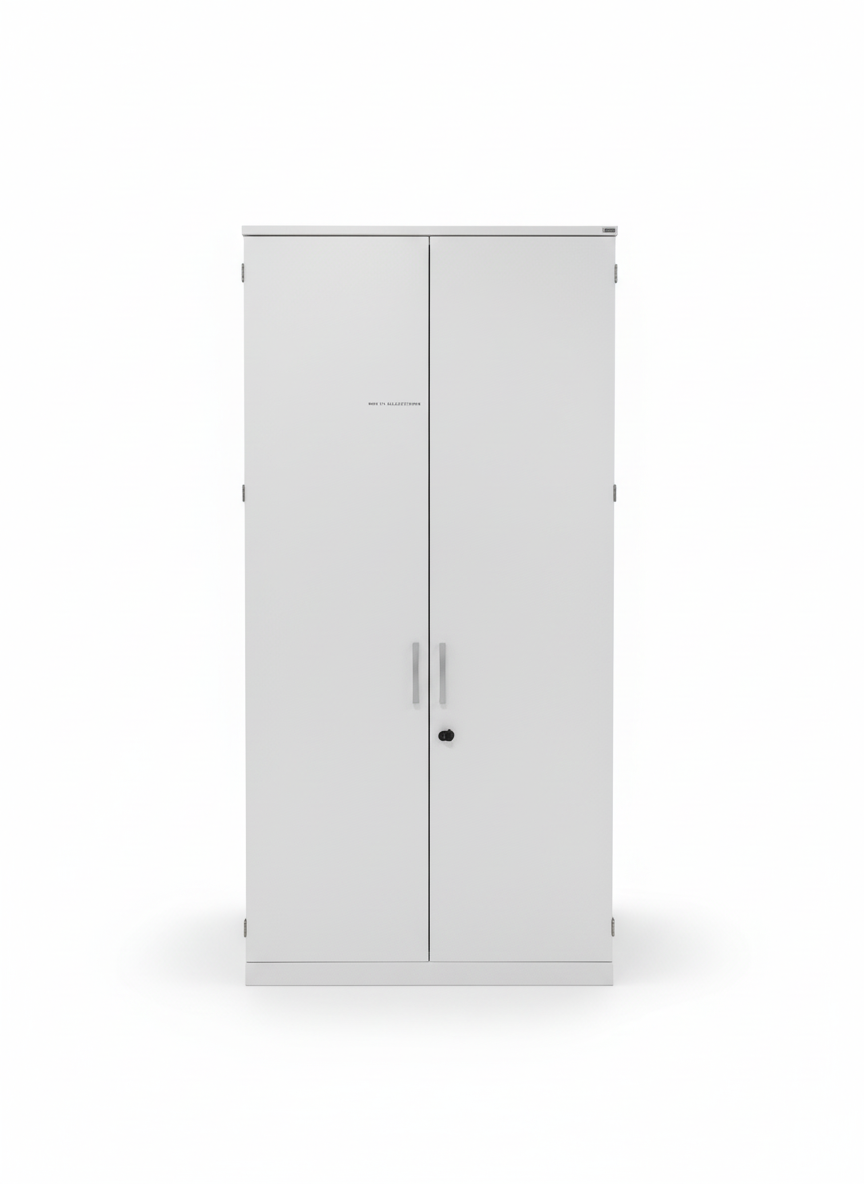 Høyskap fra Kinnarps med lås, slagdør, hvit