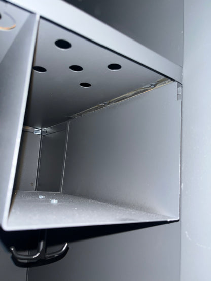 Garderobeskap CREATE SIGN, 2 seksjoner, mørk grå, UTEN bein