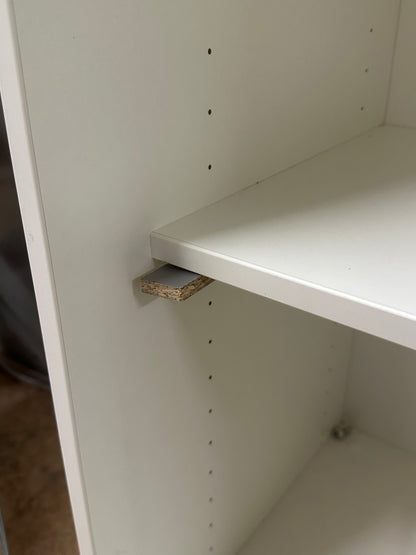 Cube skyvedørsskap, hvit eikefiner, 120x44x127