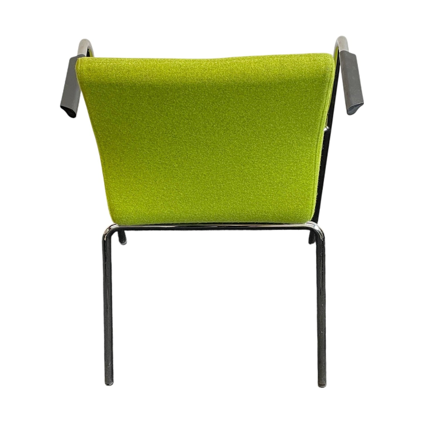 Skandiform møteromsstol, grønn ullstoff, med armlener