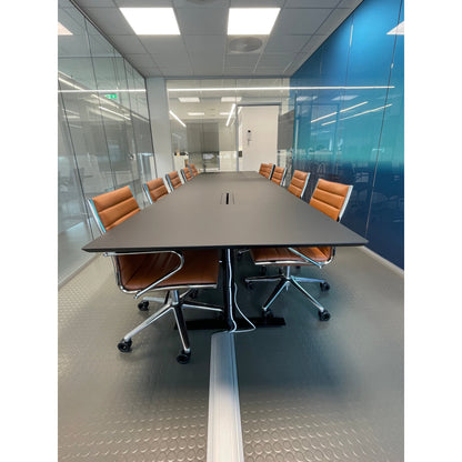 Møtebord fra Edsbyn, sort MDF, 400x110 cm