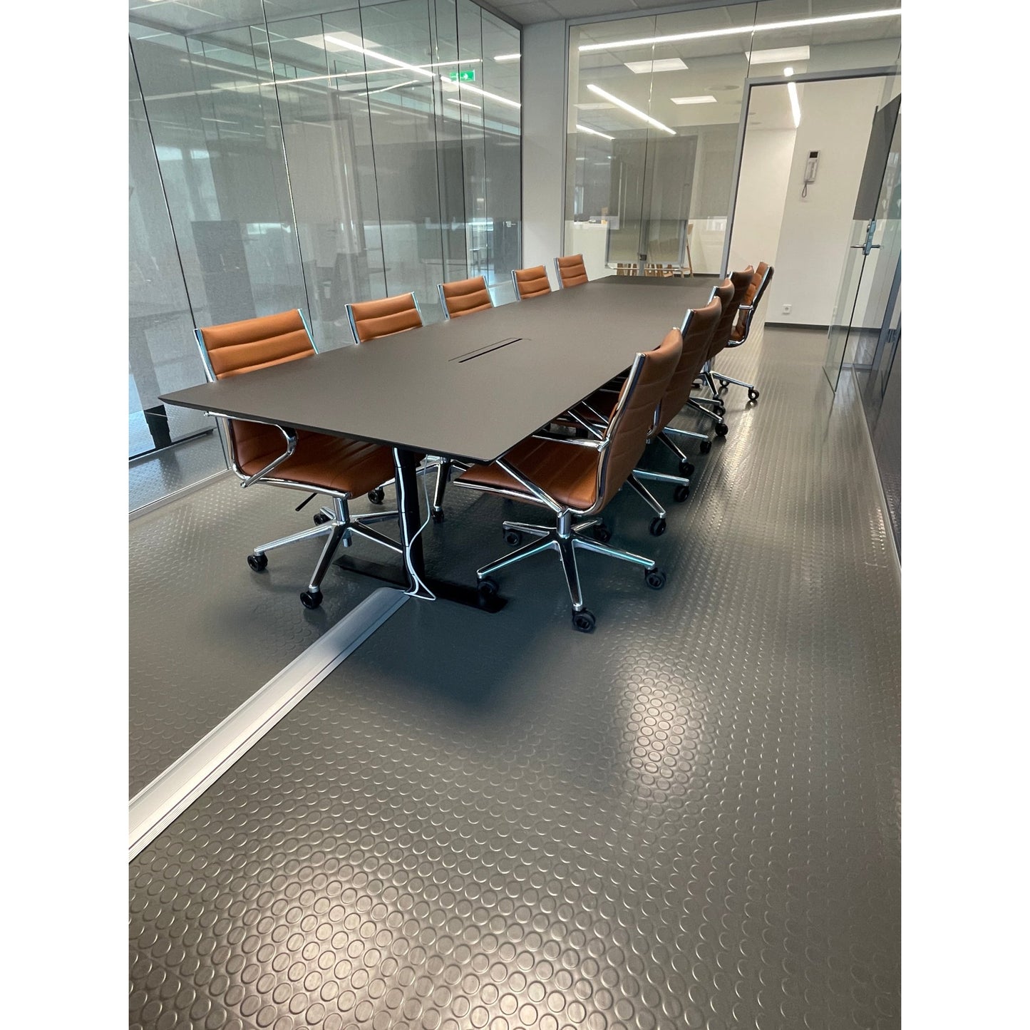 Møtebord fra Edsbyn, sort MDF, 400x110 cm