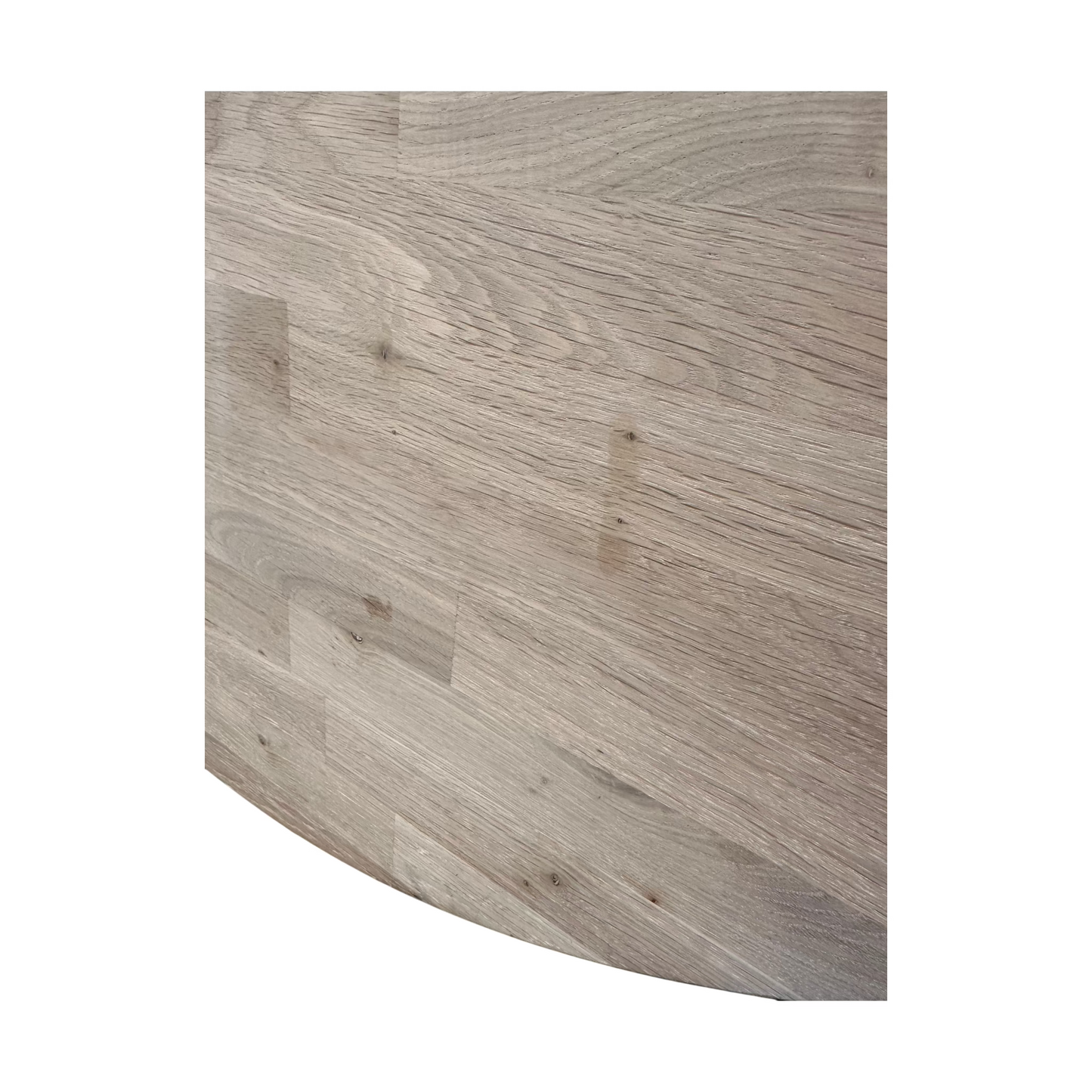 Odense spisebord fra A-Møbler, hvitoljet heltre eik, Ø110cm