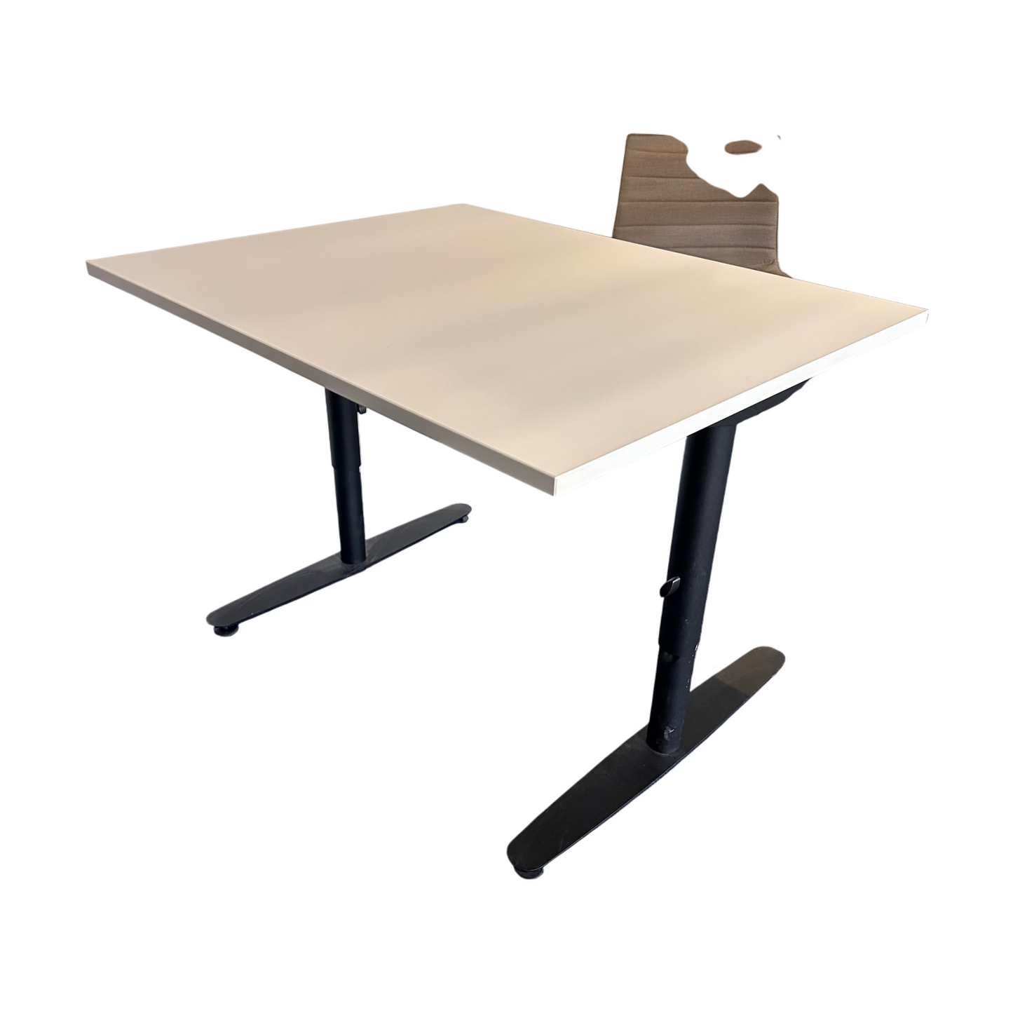 Justerbart skrivebord 100x80 cm, hvit, Edsbyn