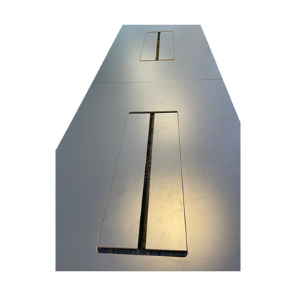 Møteromsbord i mørk grå fra Aarsland, 320x80 cm