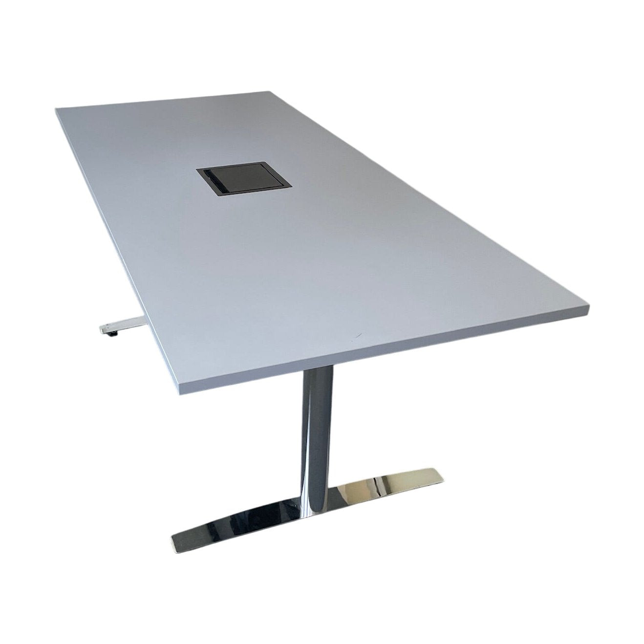 Møtebord fra Horreds, grått med kabelluke, 180x80 cm