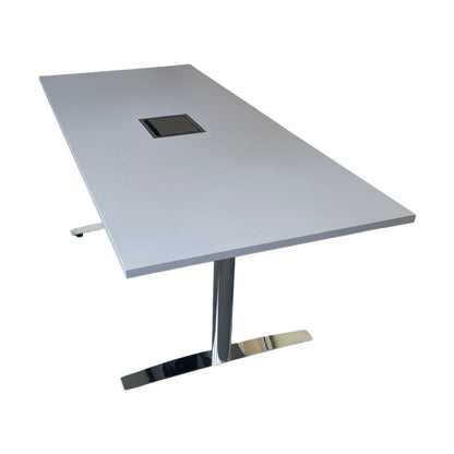 Møtebord fra Horreds, grått med kabelluke, 180x80 cm