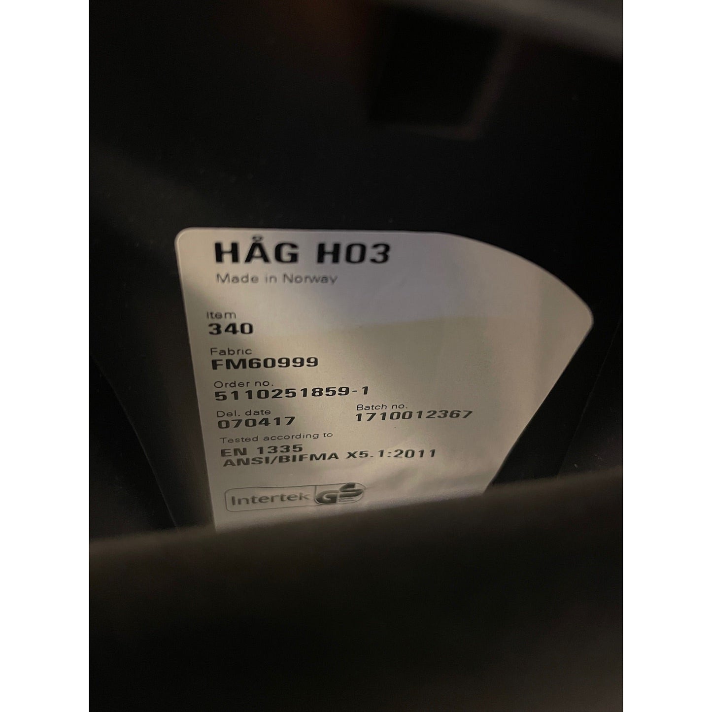 HÅG H03 kontorstol, sort