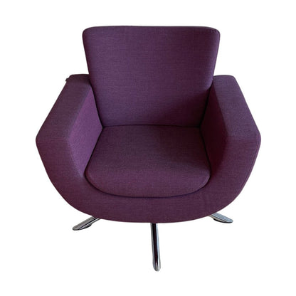 Happy lenestol fra Brunstad, ullstoff, dyp lilla