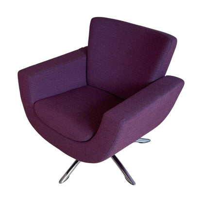 Happy lenestol fra Brunstad, ullstoff, dyp lilla