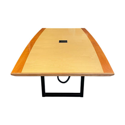 Møtebord i lakkert tre, beige, 260x130 cm