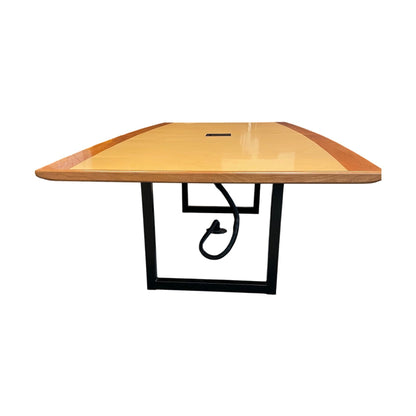 Møtebord i lakkert tre, beige, 260x130 cm