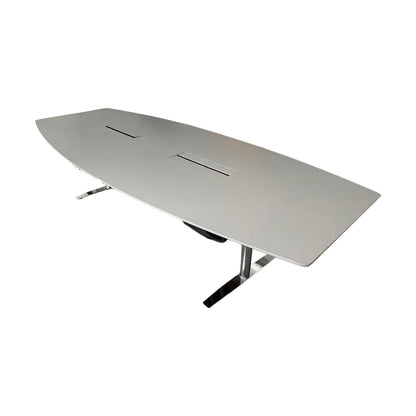 Møtebord, mørk grå laminat, 300x120 cm