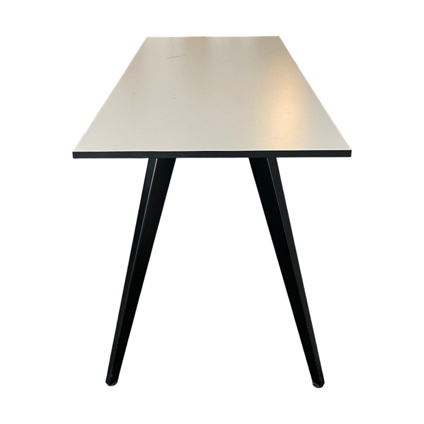 Hvitt barbord med sorte kryssbein, 180x80 cm