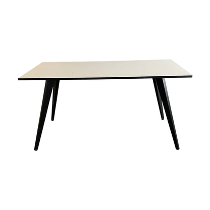 Hvitt barbord med sorte kryssbein, 180x80 cm