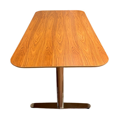 Møtebord i valnøtt-finish fra Horreds, hvit laminat, 180x90 cm