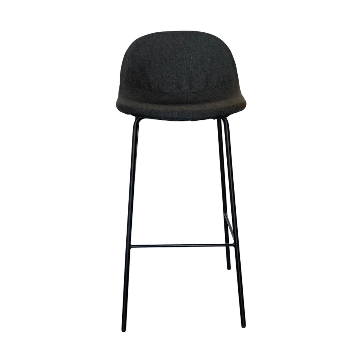 Isenvad barstoler i mørk grått tekstil fra JYSK, 35x40 cm, 94 cm høy