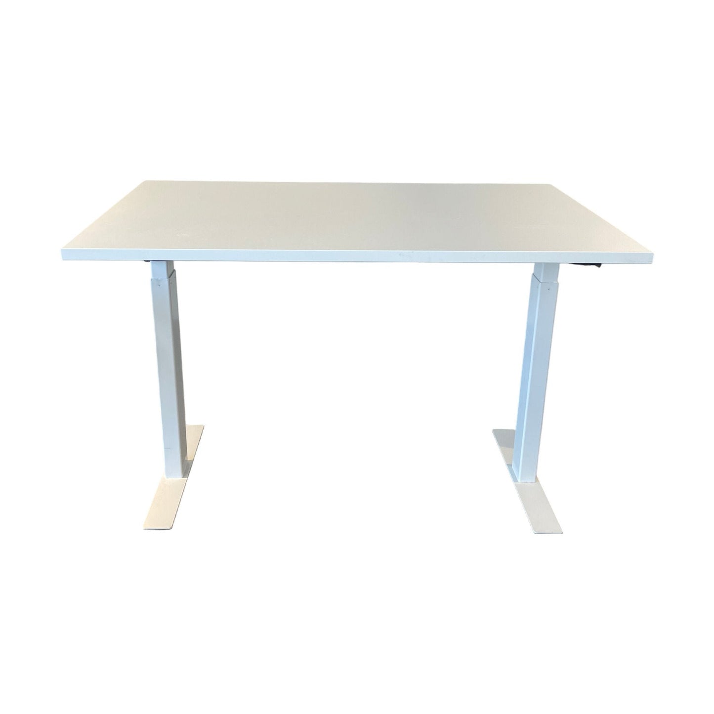 Helhvitt elektrisk hev/senk skrivebord fra Linak, 120x70 cm