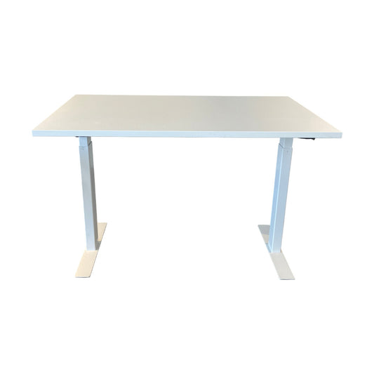 Helhvitt elektrisk hev/senk skrivebord fra Linak, 120x70 cm