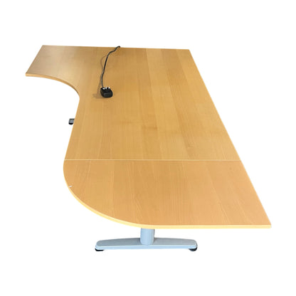 Elektrisk hev/senk skrivebord, trefarget, 200x120 cm