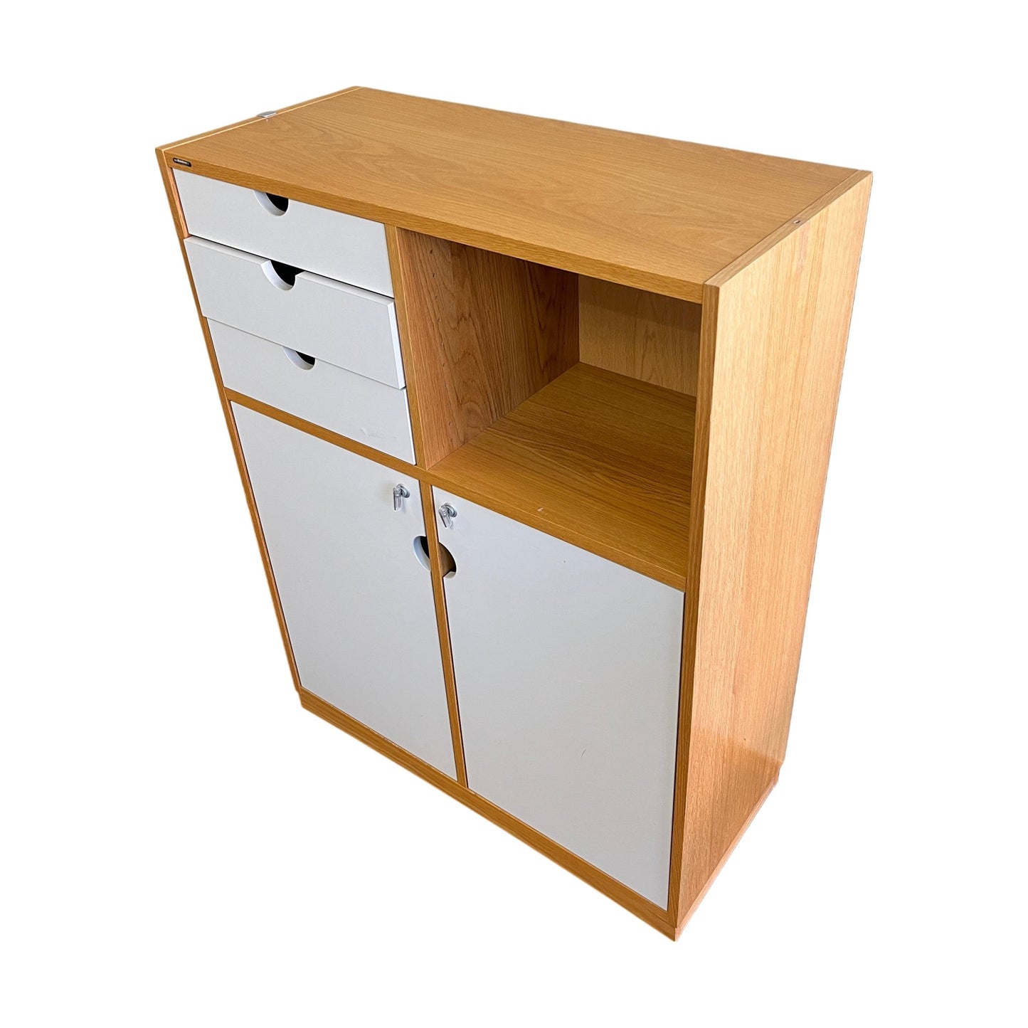 Låsbart skap fra Svenheim, trefarget, 90 cm