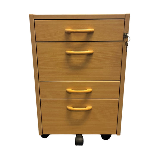 Skuffeseksjon på hjul, trefarget