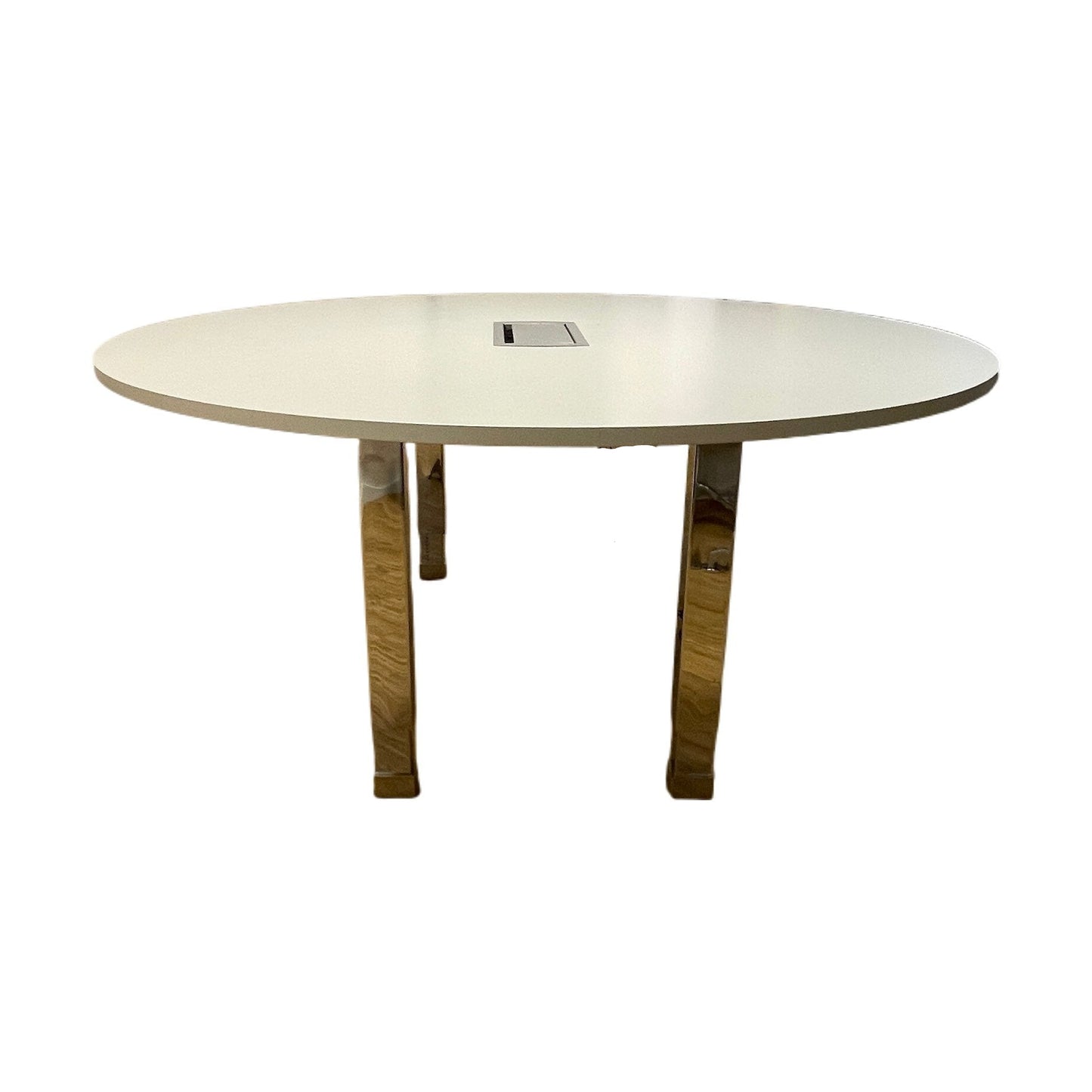 Rundt møtebord fra EFG, lys grå, 160x160 cm