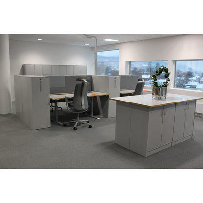 Slagdørskap fra Aarsland, lys grå laminat, 2A4