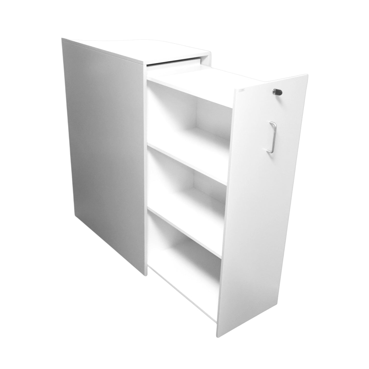 Låsbart tårnskap fra Edsbyn i lys grå - åpner venstre