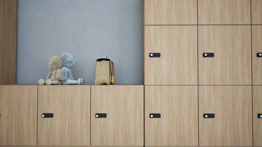 Locker med 6 rom, Eik laminat