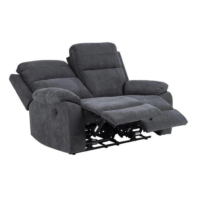 Mora 2-seter recliner-sofa fra A-Møbler, grått microfiberstoff