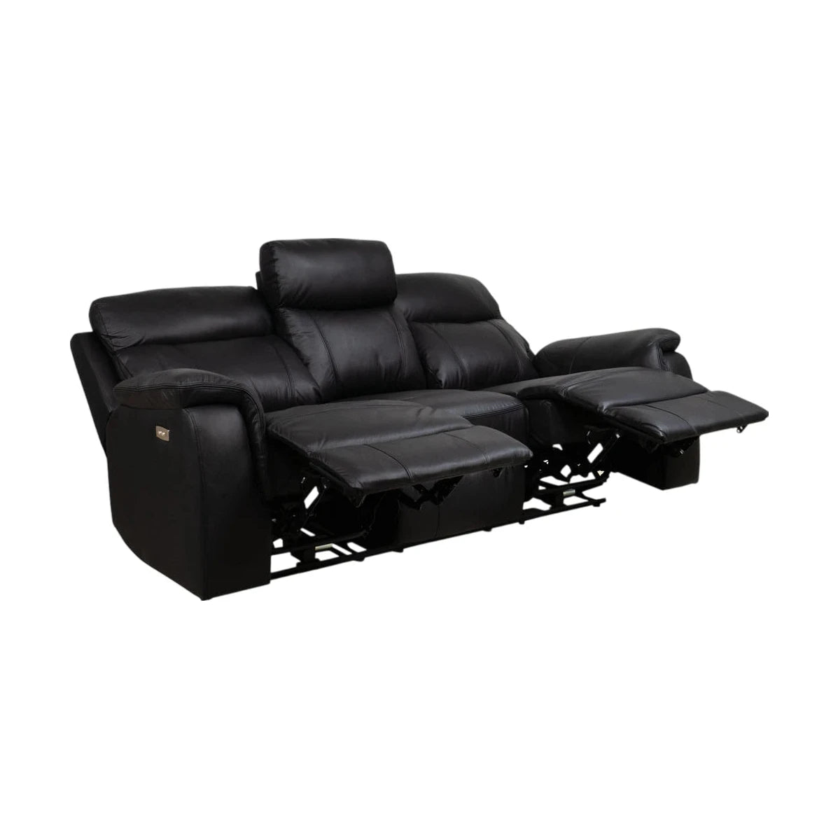 3-seter sofa, hud/PVC, sort