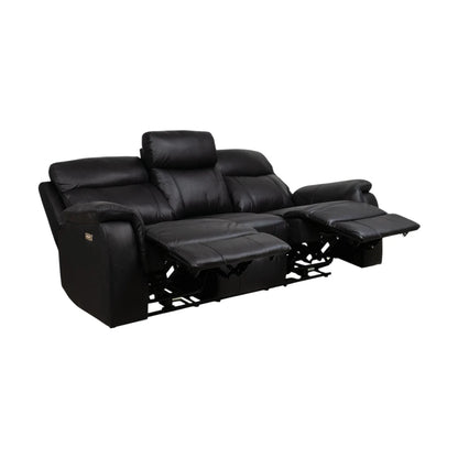 3-seter sofa, hud/PVC, sort