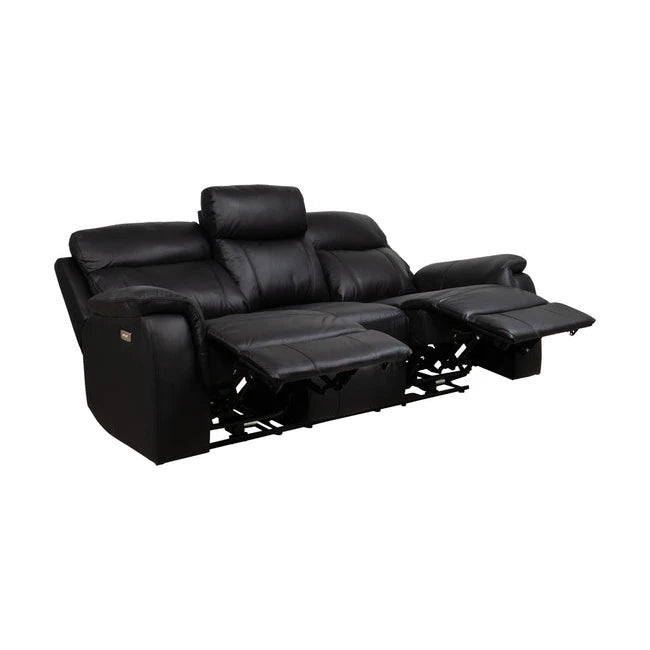 Mayfield 3-seter sofa, hud/PVC, elektrisk recliner-funksjon