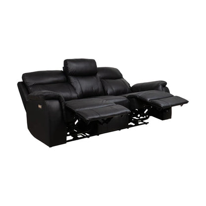 Mayfield 3-seter sofa, hud/PVC, elektrisk recliner-funksjon