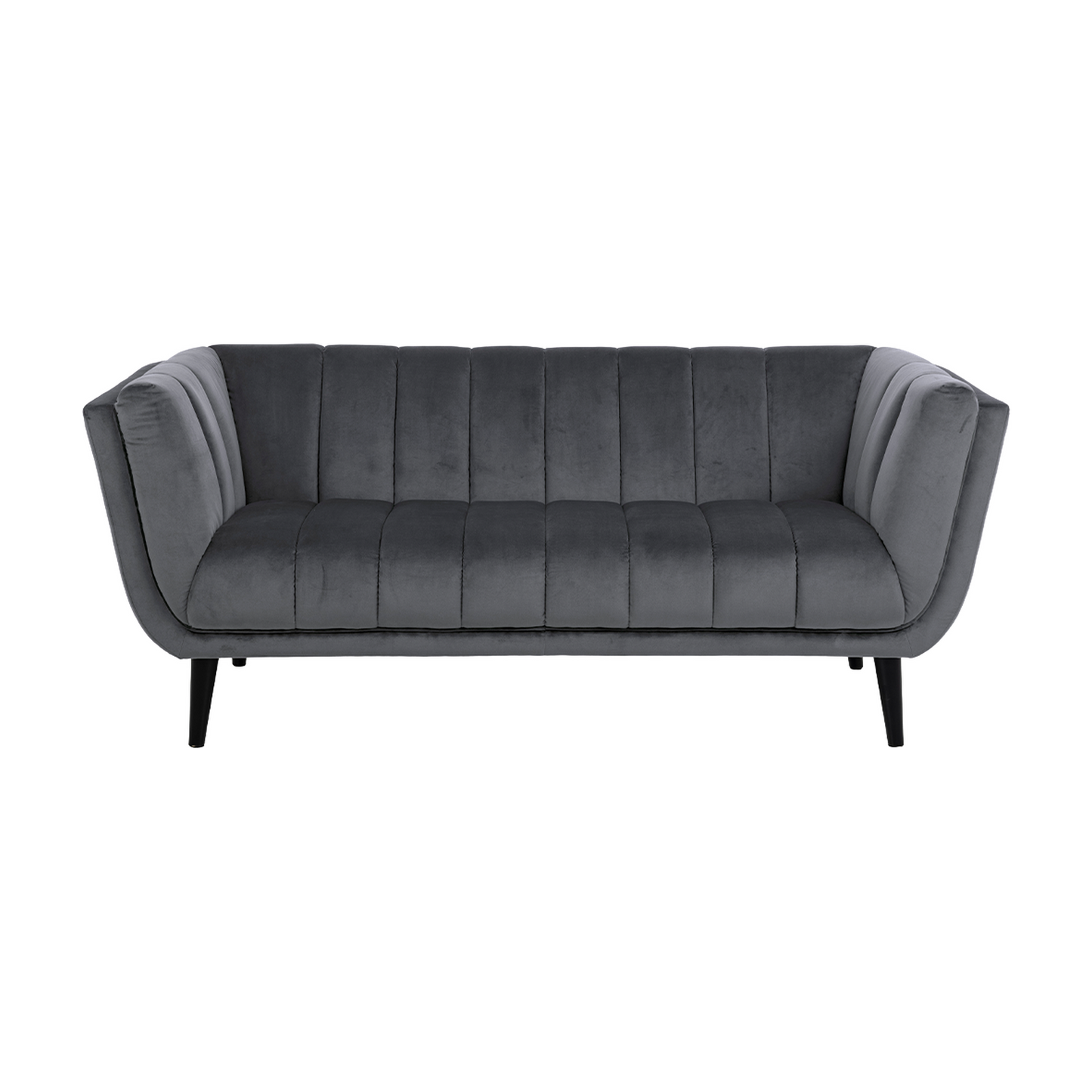 Tampa 2-seter sofa fra A-Møbler, mørk grå velour