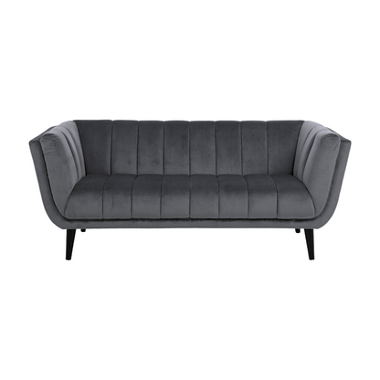 Tampa 2-seter sofa fra A-Møbler, mørk grå velour