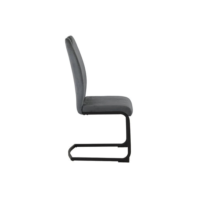 Ulla spisestol, velour, grå