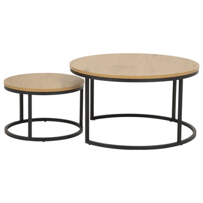 Spiro sofabord fra A-Møbler, imitert vill eik, Ø80 cm