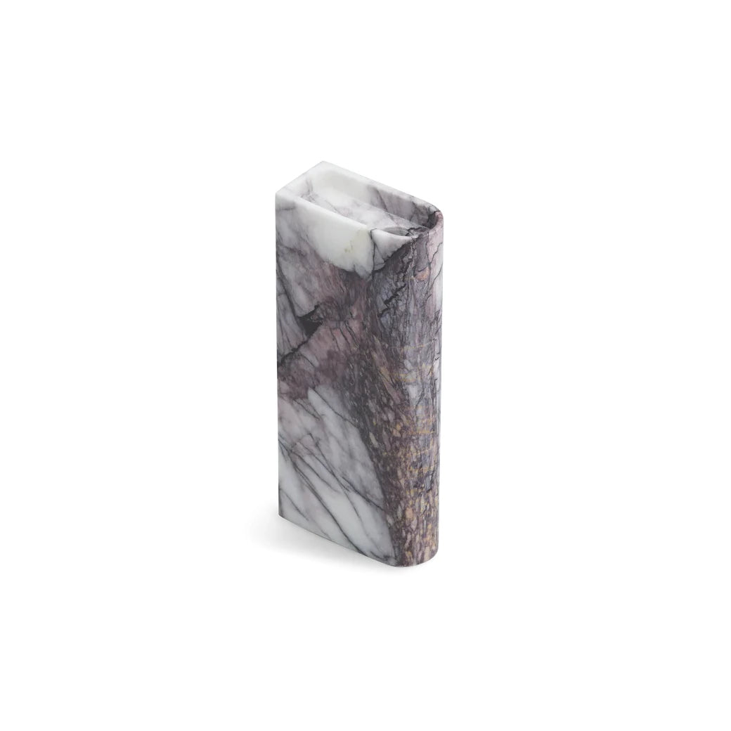 Monolith lysestake høy, marmor blandet hvit