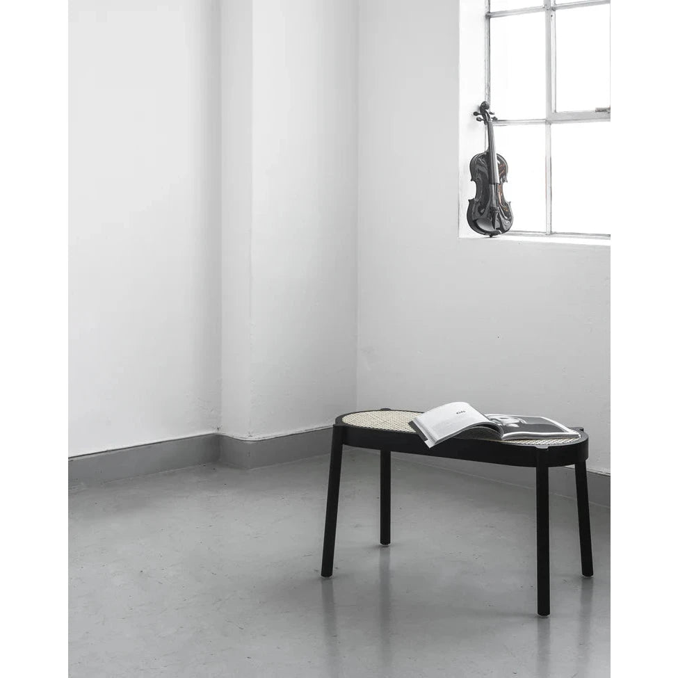 Pal benk fra Northern i svart malt eik/lyse mesh, 80 cm